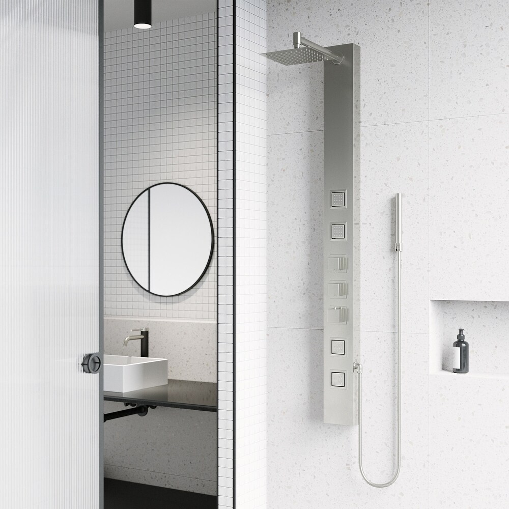 Vigo VG08021 Sutton thermostatic shower panel with shower head  hand