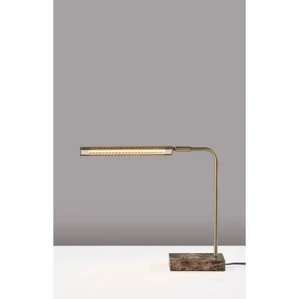 Adesso Reader Brass LED Desk Lamp