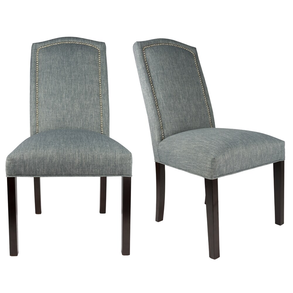 Camel Back Upholstered Fabric Dining Chair (set of 2)   21 inches w. x 26 inches d. x 42 inches h