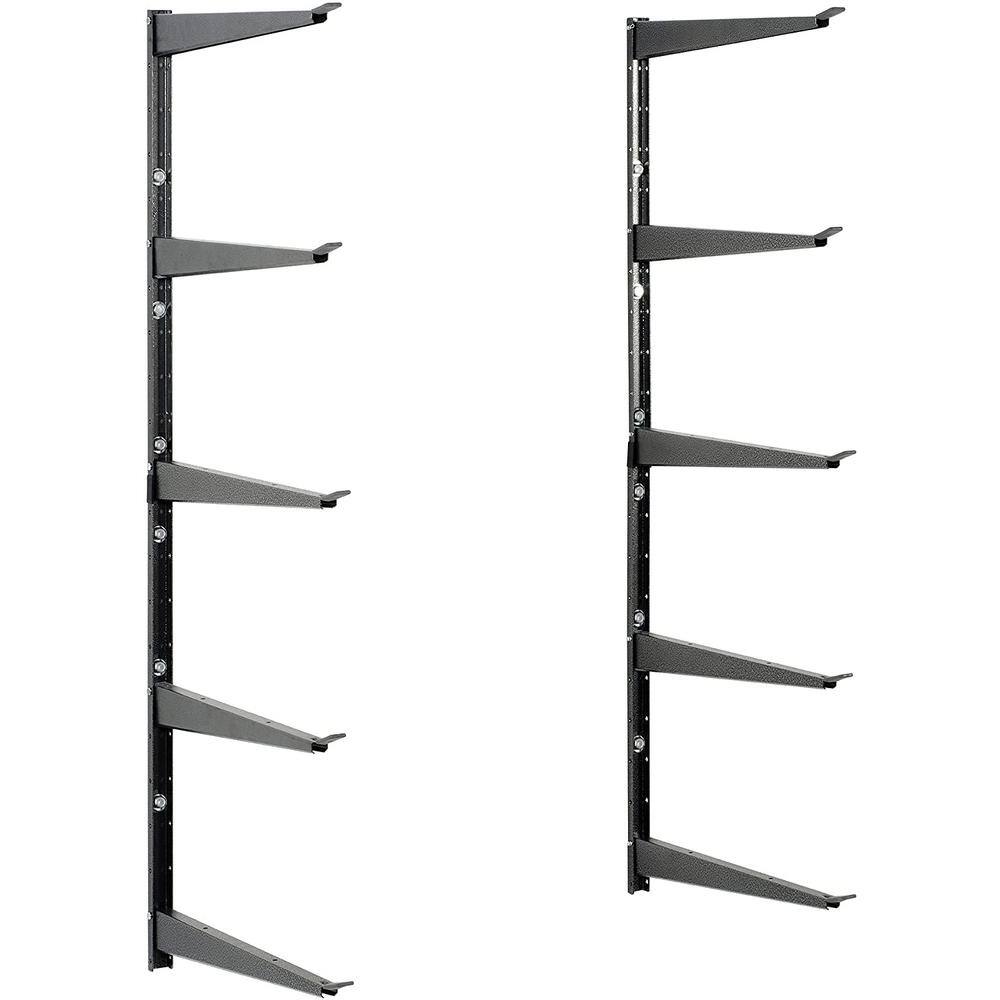 Delta 16 in. x 41 in. Heavy Duty Wall Rack Adjustable 5 Tier Lumber Rack Holds 800 lbs. Steel Garage Wall Shelf with Brackets HDRS3000