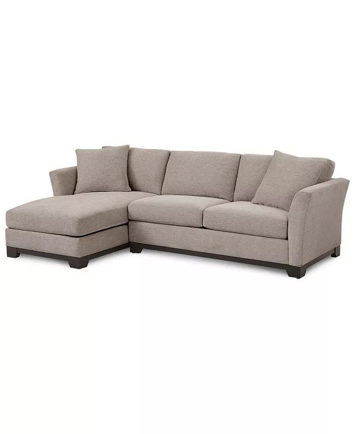 Furniture Elliot II 107 Fabric 2-Pc. Chaise Sleeper Sectional Sofa