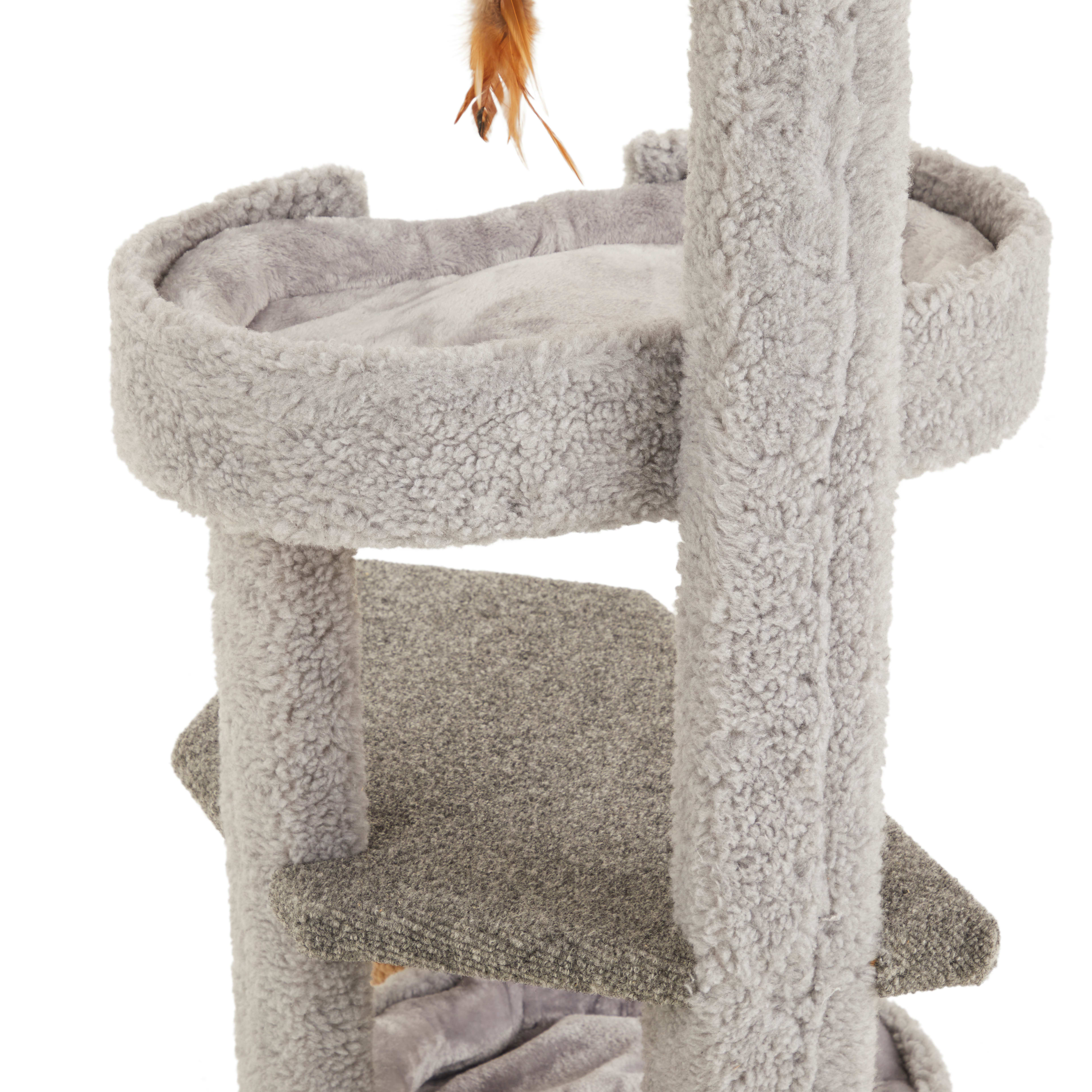 EveryYay Lookout Loft 4-Level Cat Tree Perch with Beds， 43