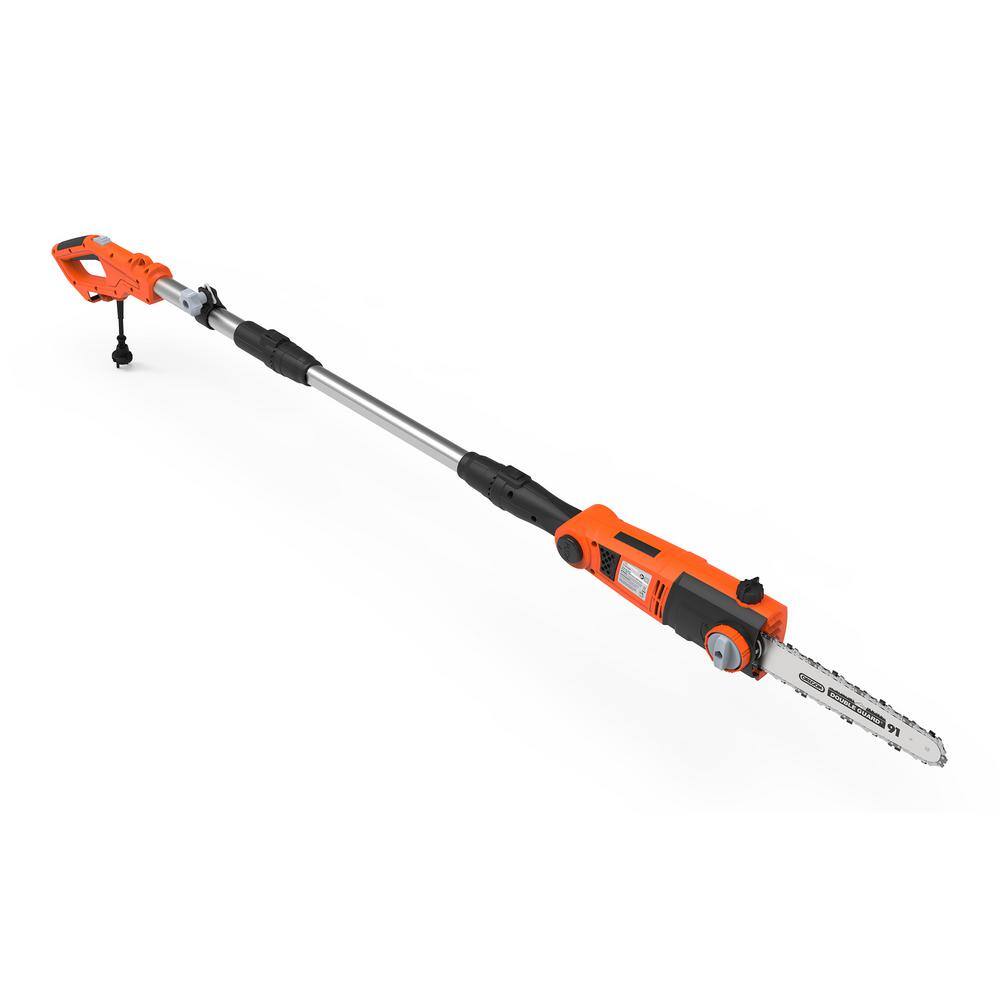 YARD FORCE 10 in. 6.5 Amp Telescoping Electric Pole Saw with Multi-Angle Head with Bonus PPE Kit YF65PS