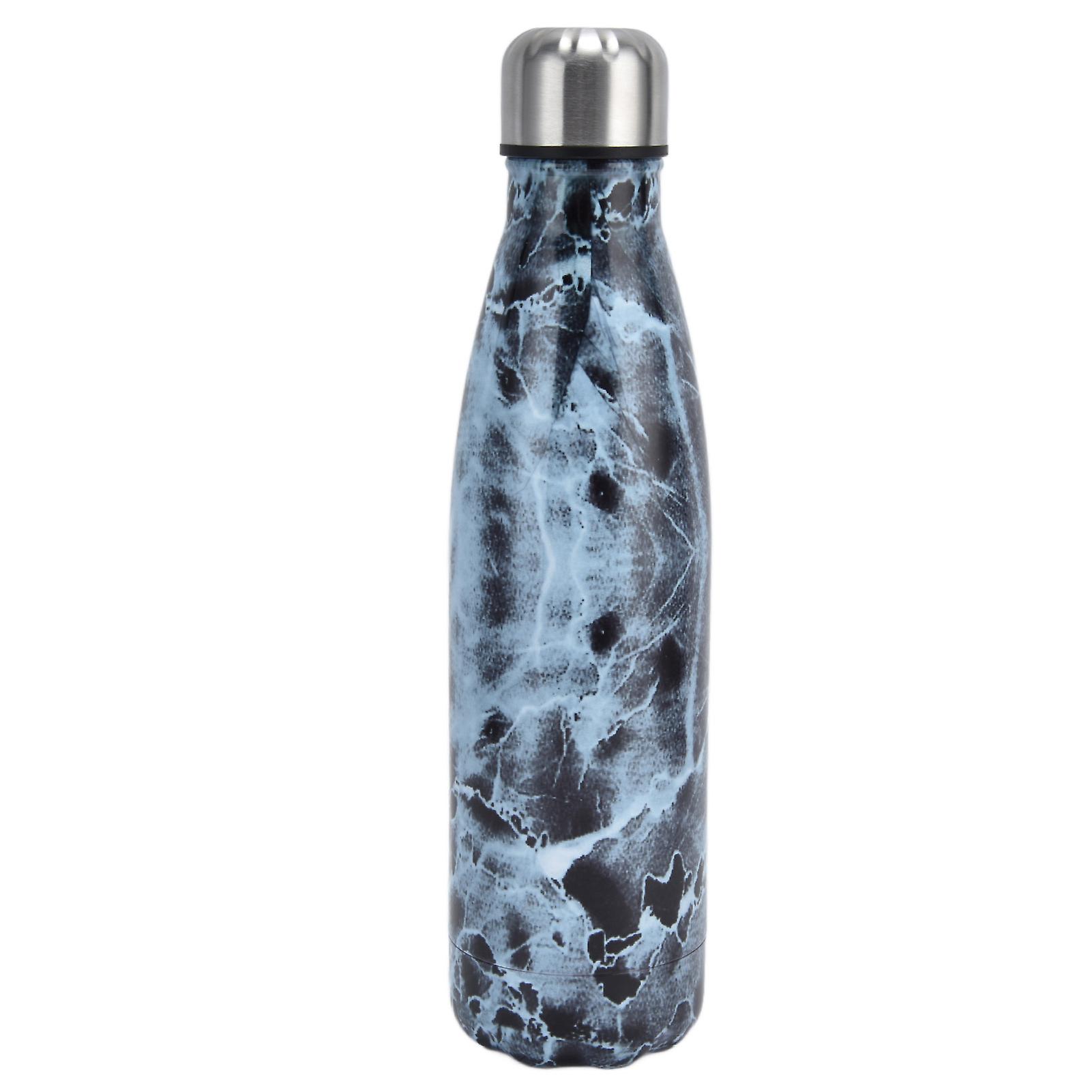 Stainless Steel Cola Shape Insulated Water Bottle Leakproof Rust Proof Odorless Sports Insulated Water CupBlue Marble