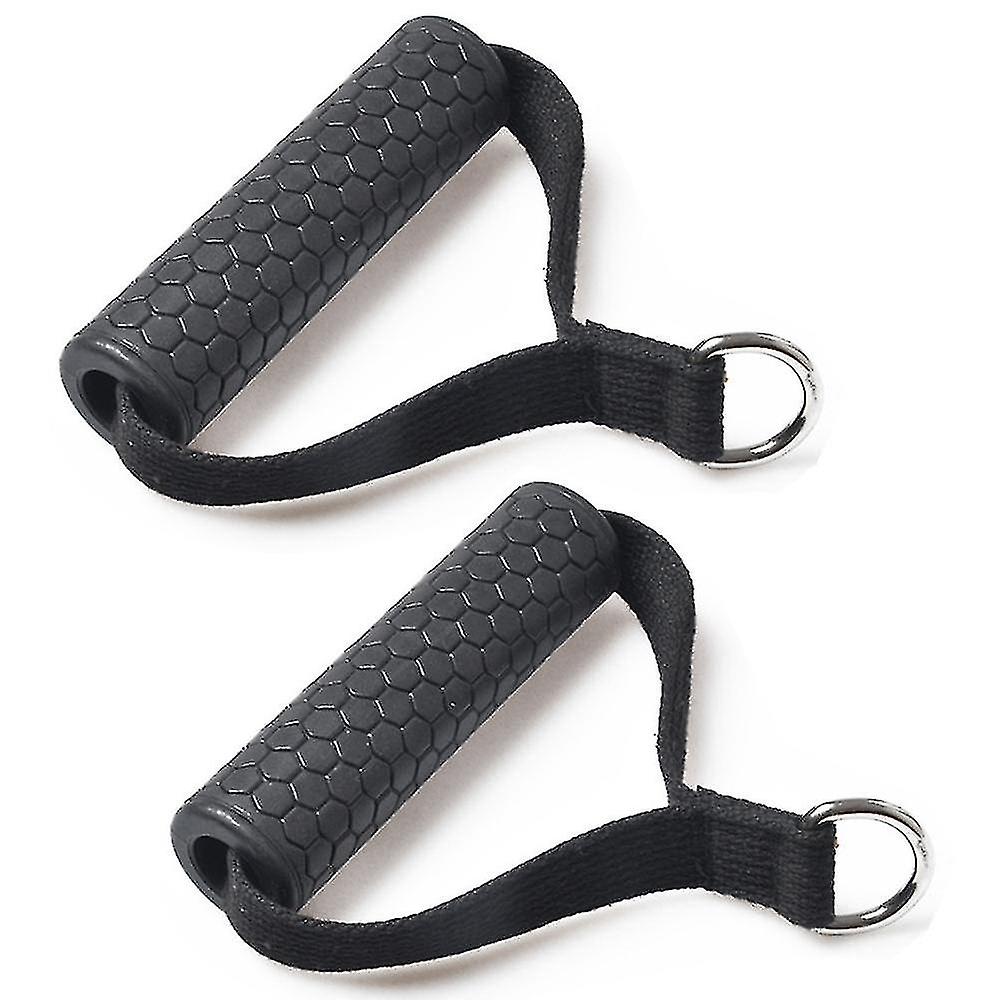 2 Pieces Exercise Handles， Cable Machine Attachment Resistance Band Handles， Core Grip Fitness Band