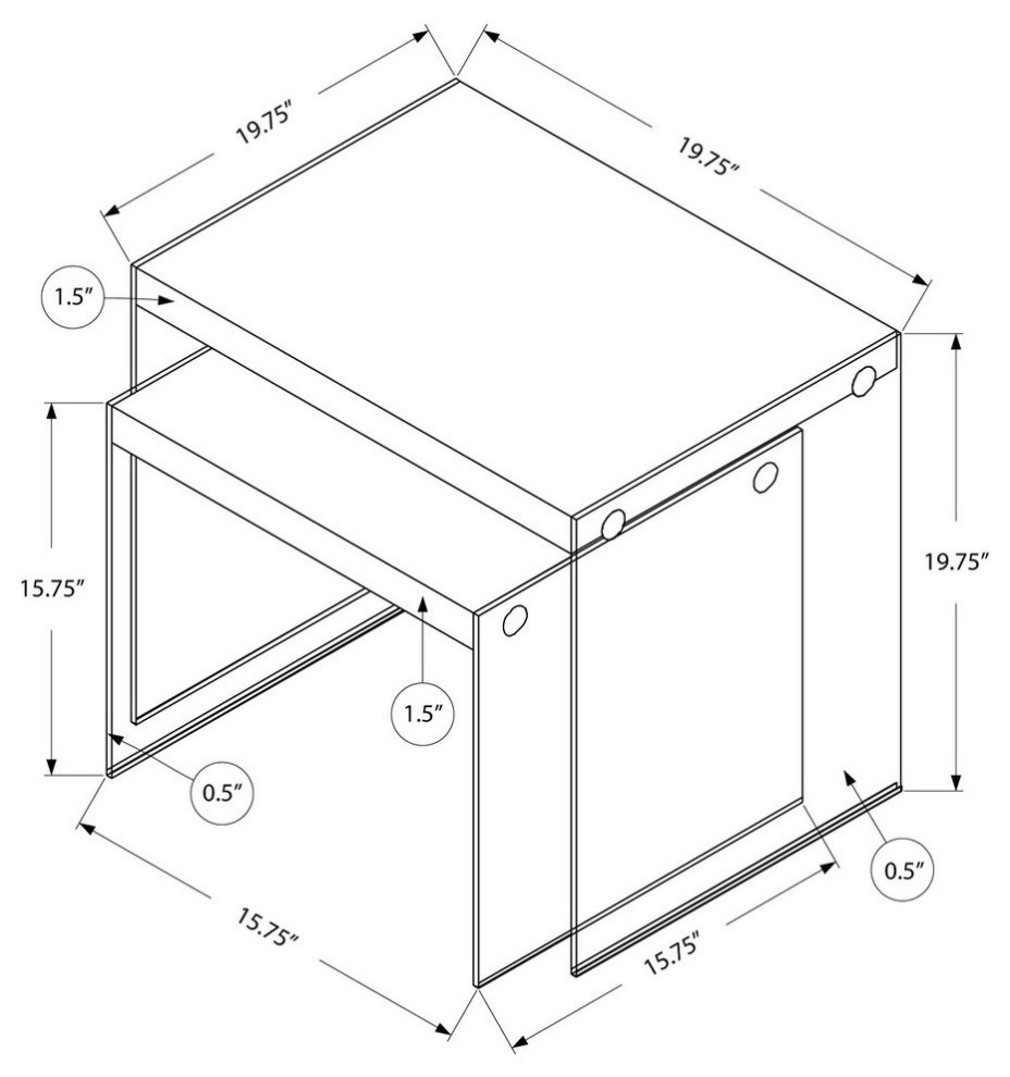 Nesting Tables With Tempered Glass  2 Piece Set   Contemporary   Coffee Table Sets   by Monarch Specialties  Houzz