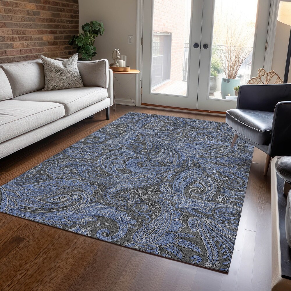 Machine Washable Indoor/ Outdoor Chantille Traditional Paisley Rug