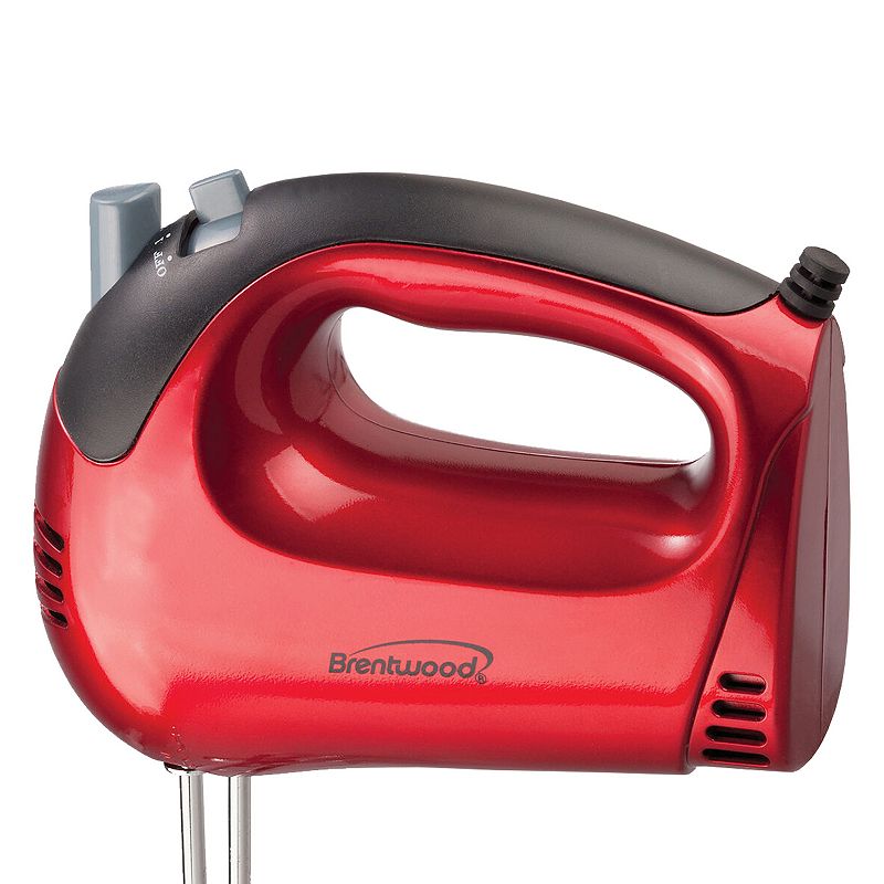 Brentwood 5-Speed Hand Mixer in Red