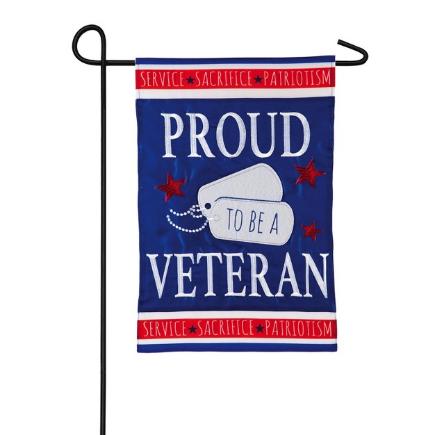 Evergreen Flag Proud Veteran Garden Applique Flag 12 5 X 18 Inches Indoor Outdoor Decor