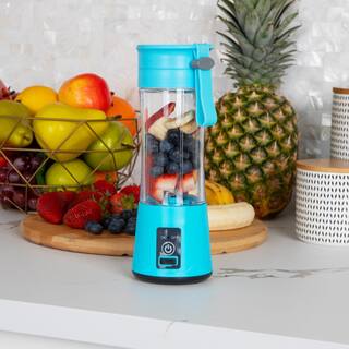 Mind Reader 12.8 oz. Handheld Rechargeable Personal Juicer USB-Powered Portable Blender Blue PORBLEND-BLU