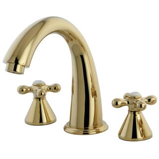 Kingston Brass Naples 2-Handle Deck Mount Roman Tub Faucet in Polished Brass HKS2362AX