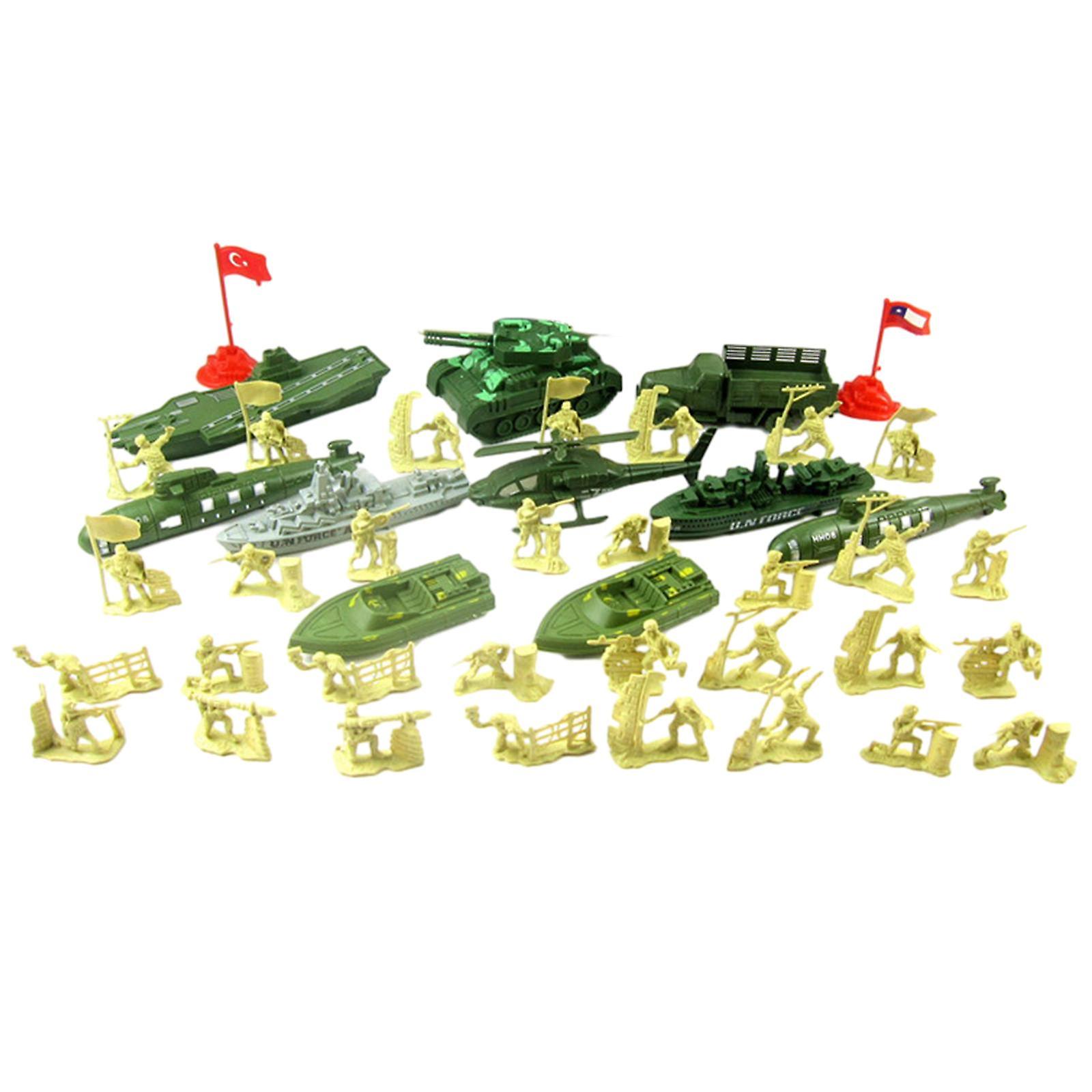 52 Pieces Soldier Figures Toys Mini Layout Playset For Adults Teens Children A