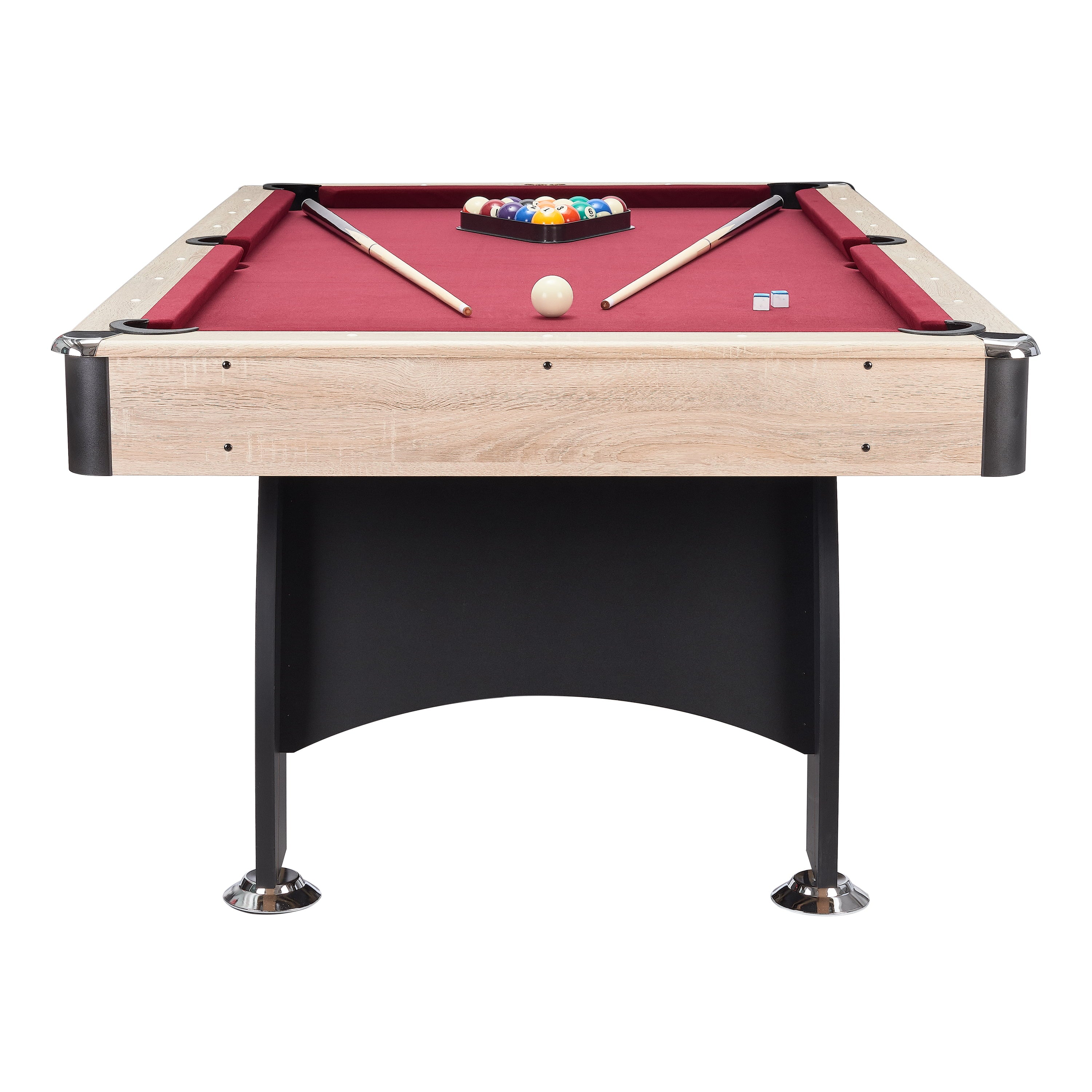 Airzone 84" Pool Table with Accessories, Red Felt