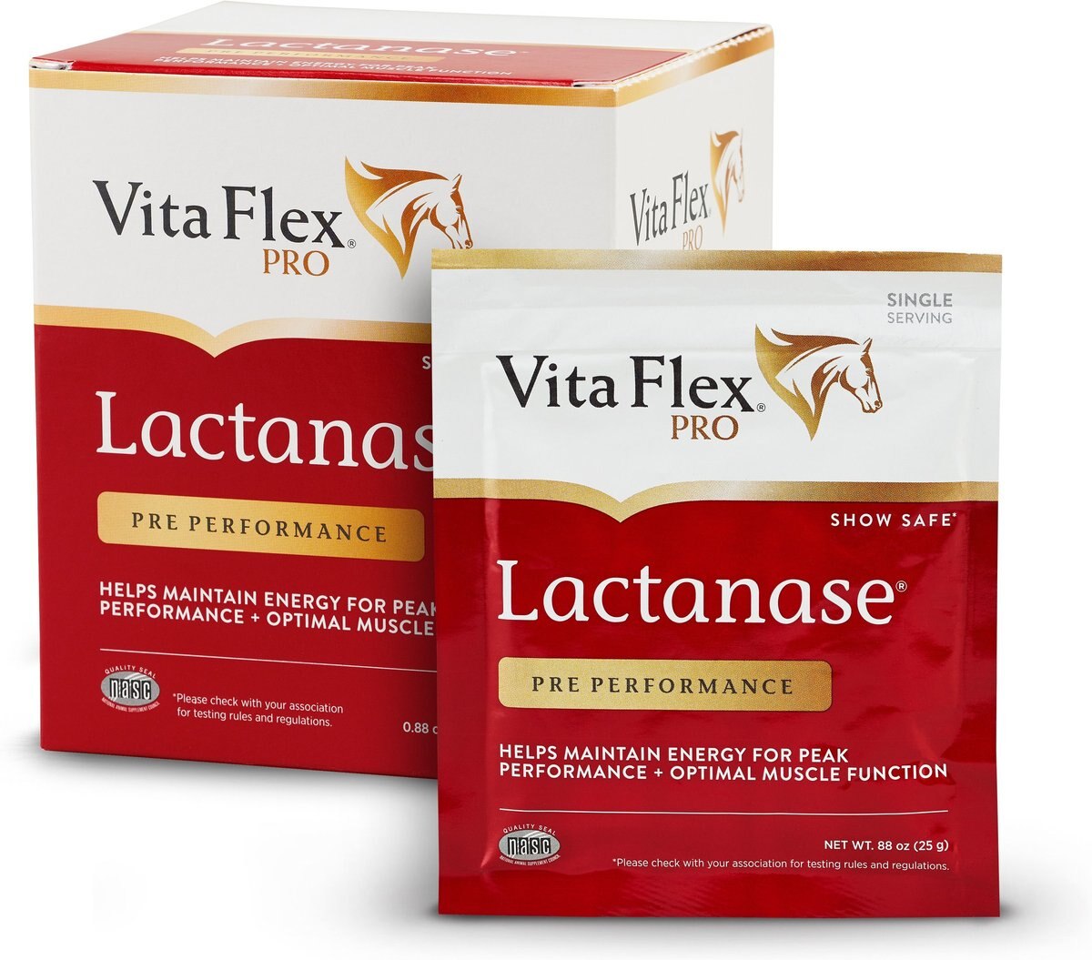 Vita Flex Pro Lactanase Muscle and Metabolism Powder Horse Supplement， 25-gm packet