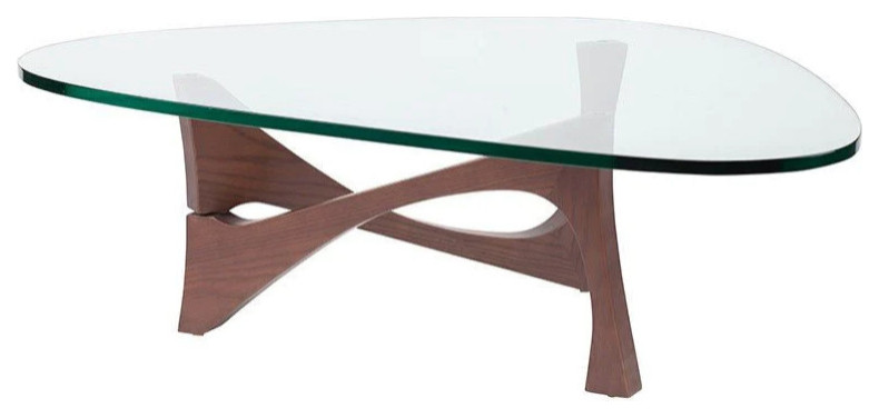 Lyric Walnut Coffee Table   Midcentury   Coffee Tables   by Rustic Home Furniture Deco  Houzz