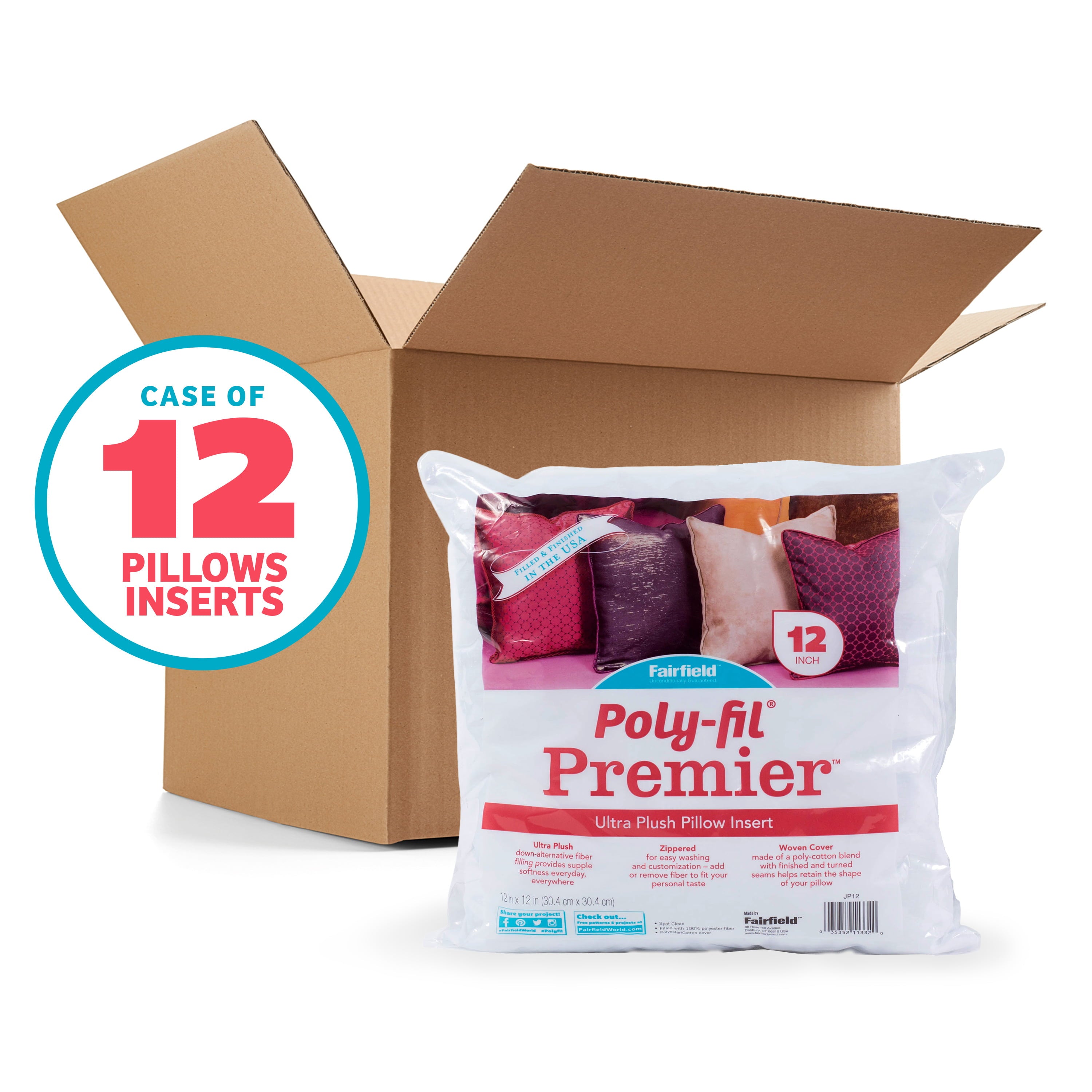 Poly-Fil® Premier™ Small Pillow Inserts by Fairfield™, 12