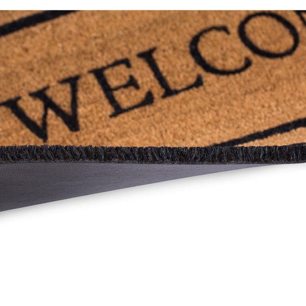 Birdrock Home Welcome Coir Doormat With Scroll Border 24 X 36