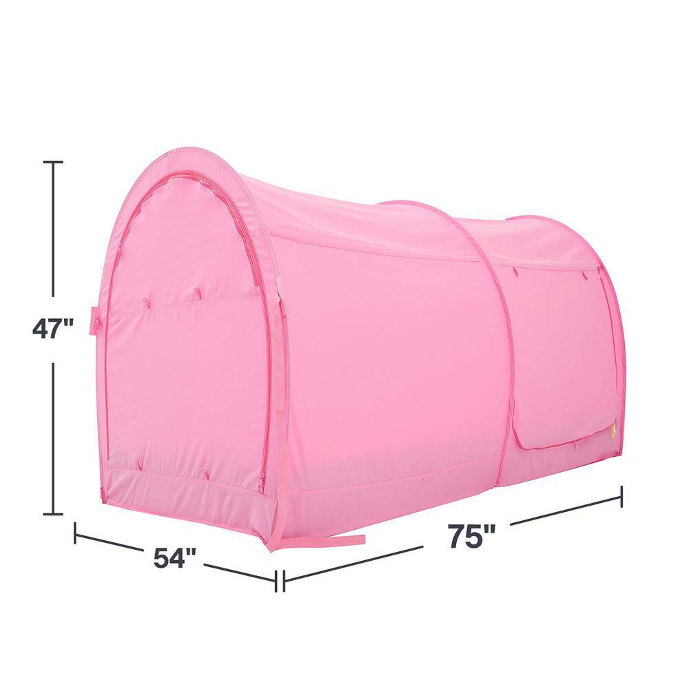 Alvantor Indoor Pop Up Portable Frame Pongee Bed Canopy Tent Full Curtains Breathable Pink Cottage (Mattress Not Included) 2006FP