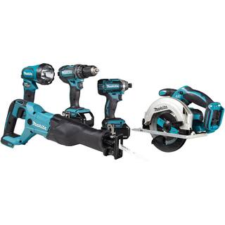 Makita 18V LXT Lithium-Ion Cordless Combo Kit (5-Tool) with (2) 3.0 Ah Batteries Rapid Charger and Tool Bag XT505