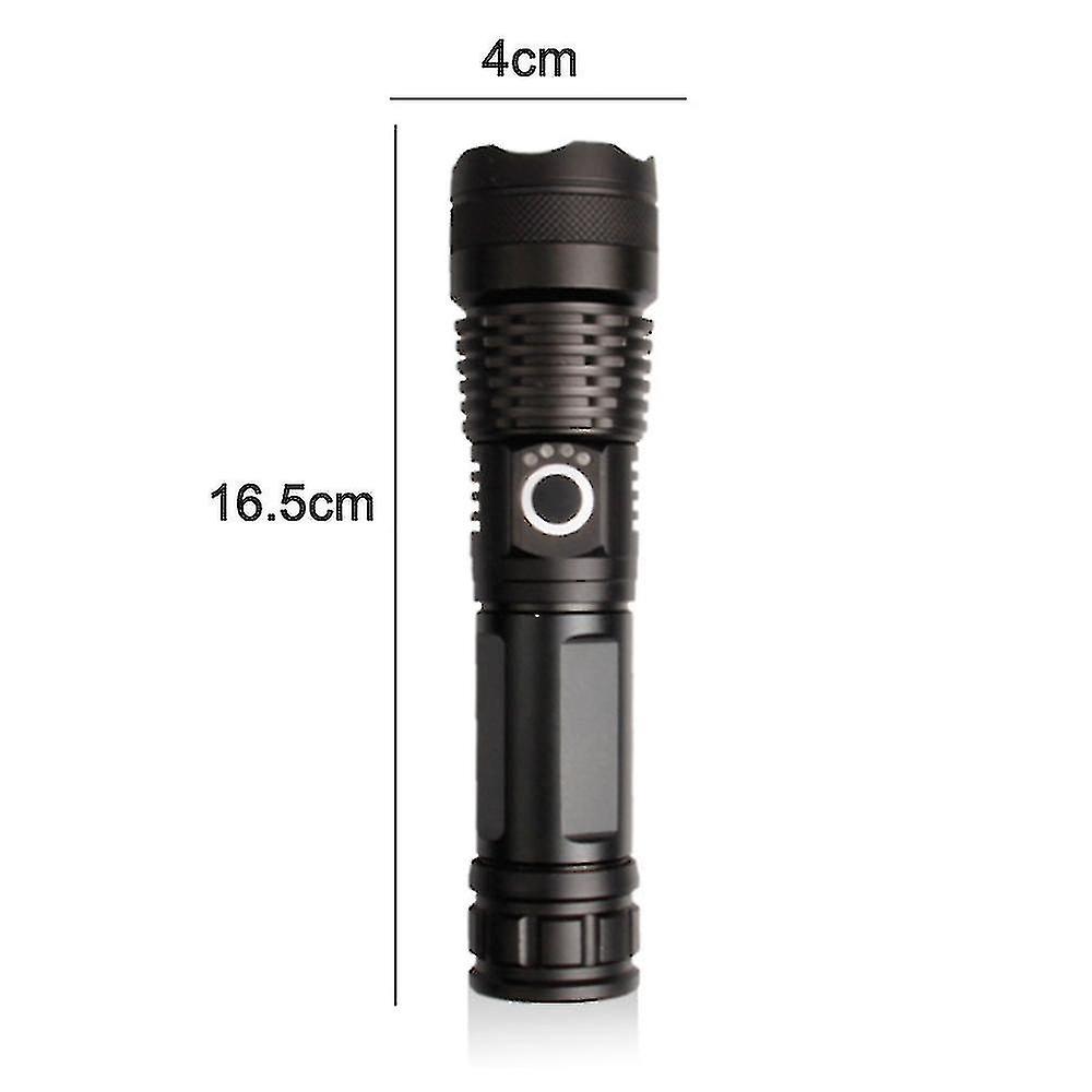 Led Flashlight 10000 Lumens， 5000mah Usb Rechargeable 26650 Battery Included， 5 Light Modes， Zoomable， Long Working Time Tactical Handheald Torch For