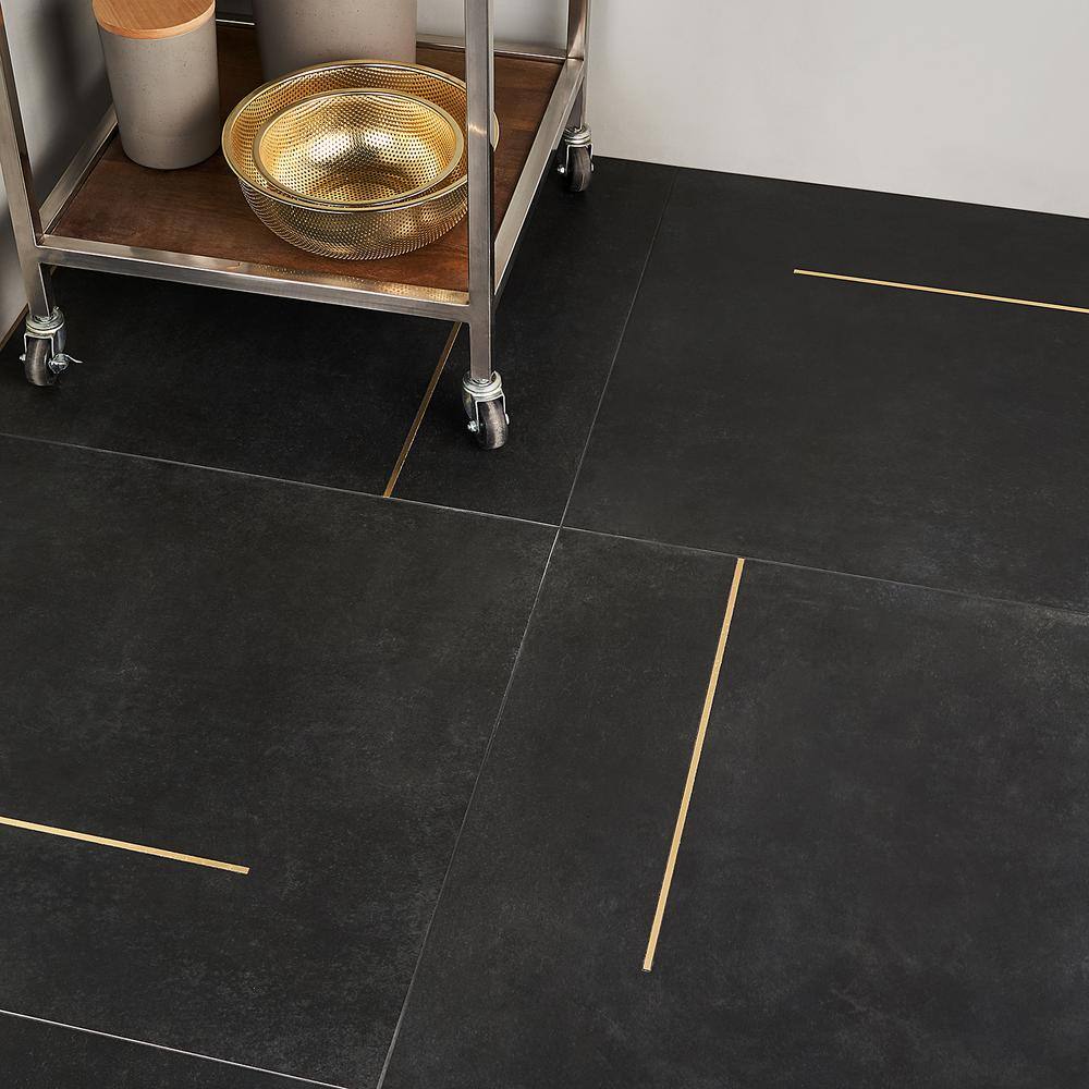 Ivy Hill Tile Stria Bar Black 23.62 in. x 23.62 in. Matte Porcelain Floor and Wall Tile (11.62 sq. ft.  Case) EXT3RD101568