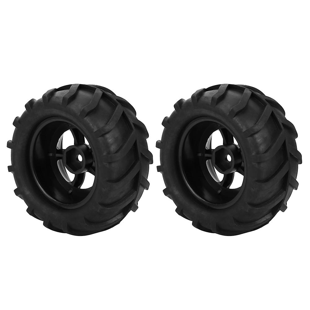 2pcs 82mm Rc Rubber Wheel Tire Tyre For 1/16 Remote Control Racing Car Buggy Truck