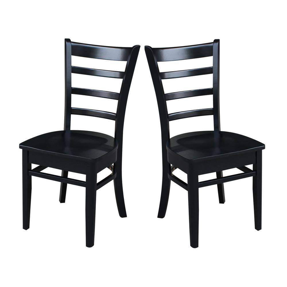 International Concepts Emily Black Wood Dining Chair (Set of 2) C46-617P