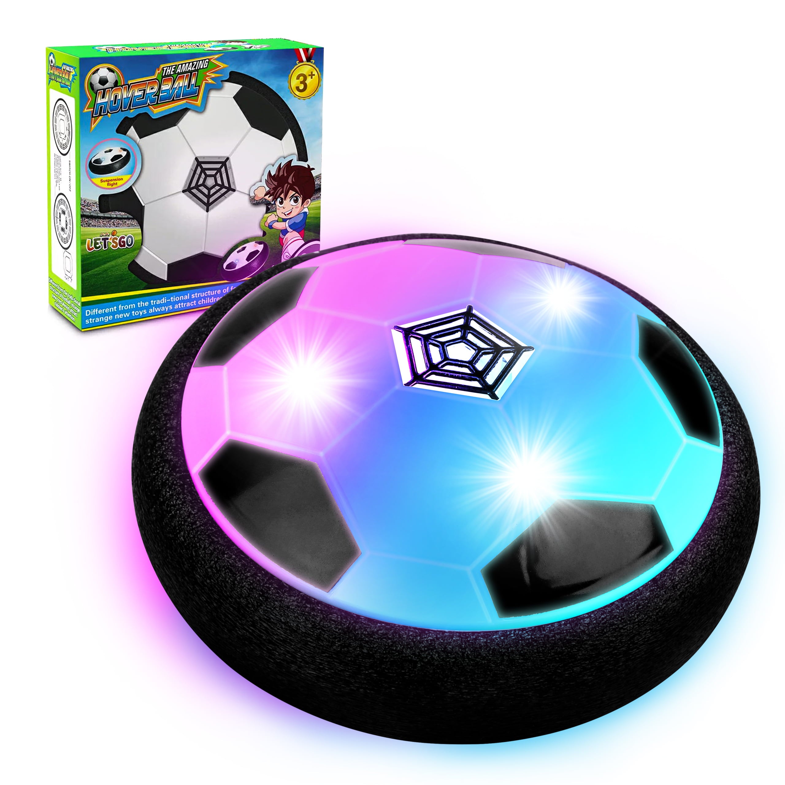 Hot Bee Hover Soccer Ball Toys for Boys and Girls， LED Soccer Ball with Foam Bumpers Indoor/Outdoor Games for Kids