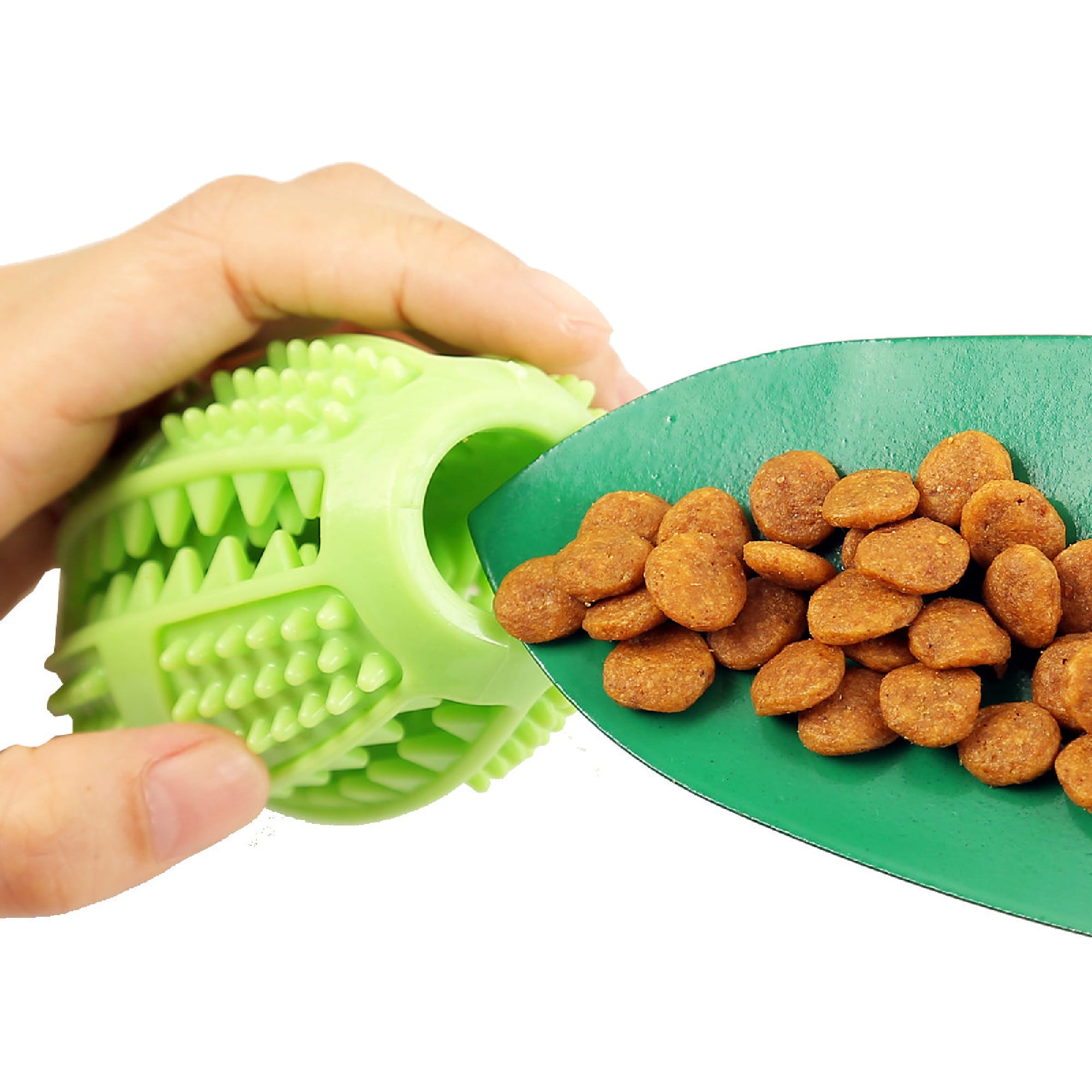 Pet Life Green Grip N Play Treat Dispensing Football Shaped Suction Cup Dog Toy， X-Large