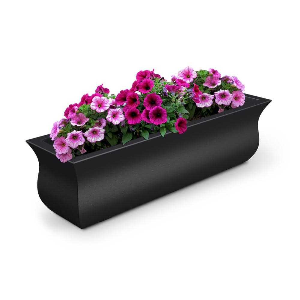 Mayne Valencia 36 in. x 10 in. Black Polyethylene Window Box 5871-B