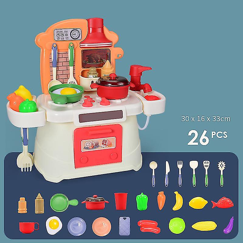 Kitchen Toys Pretend Cooking Food Play Set With Light Music Effect For Kids