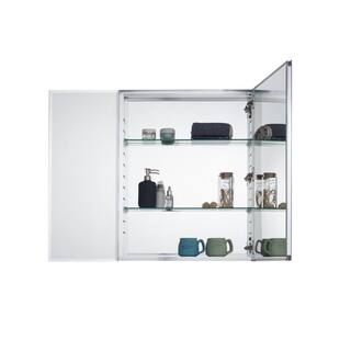 Pegasus 30 in. x 30 in. Frameless Recessed or Surface-Mount Bi-View Bathroom Medicine Cabinet with Beveled Mirror SP4586