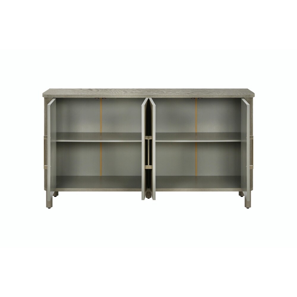 Curved Countertop Storage Cabinet with Four Doors