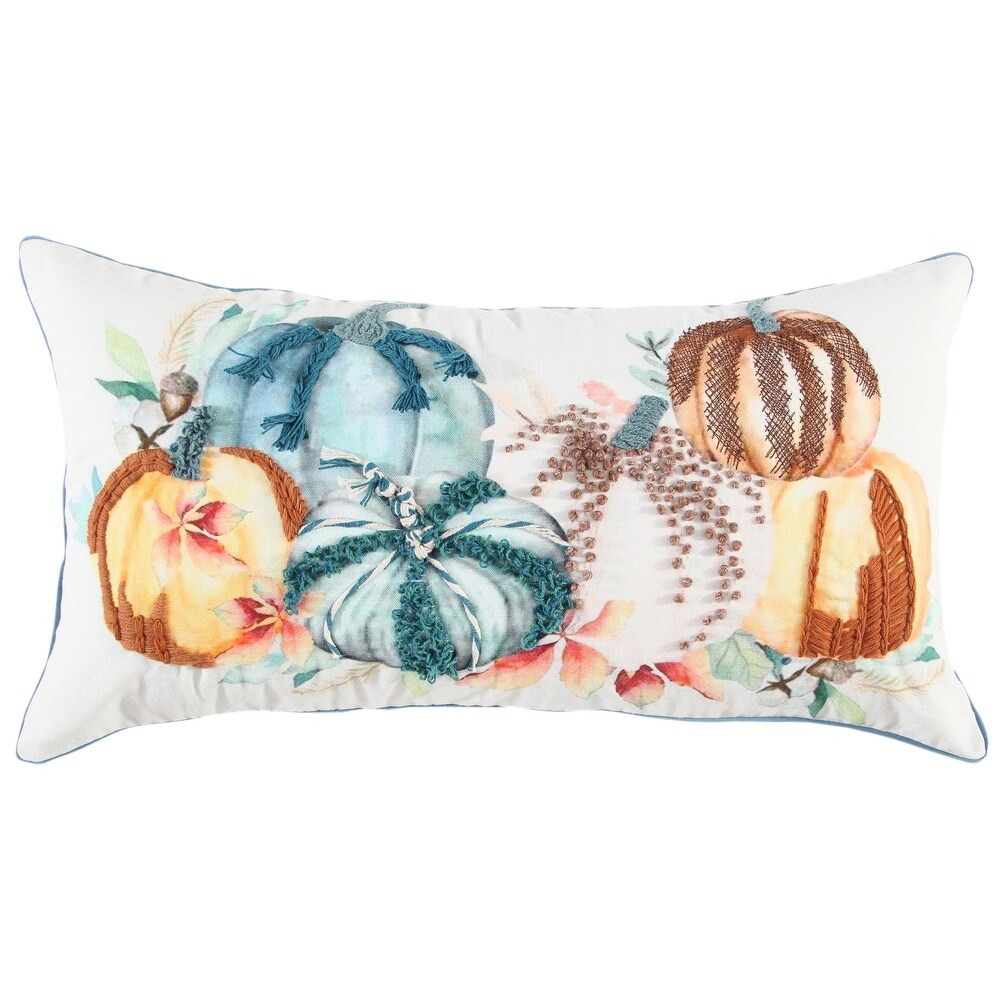 Rizzy Home Pumpkin and Foliage Throw Pillow Cover