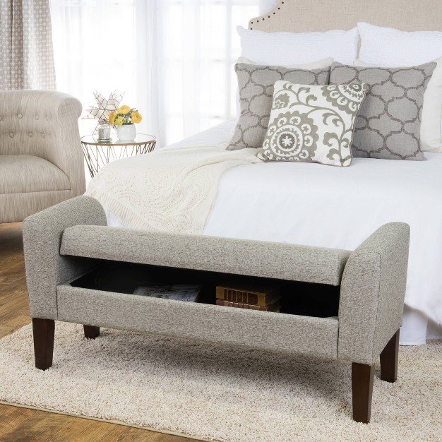 Tara Storage Bench Settee Gray Homepop