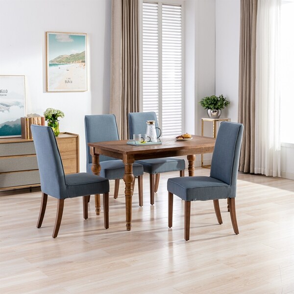 2 PCS Dining Chair Upholstered Chair with Solid Wood Legs for Dining