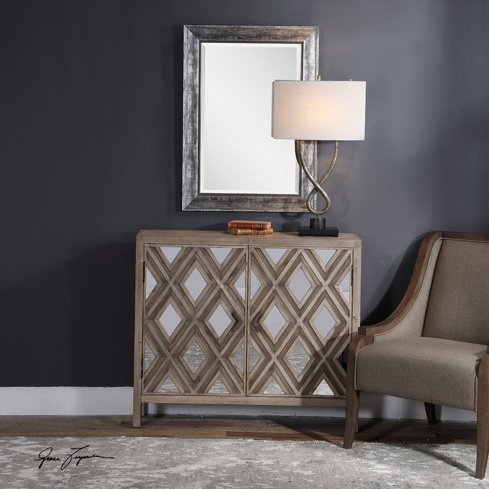 Uttermost Tahira Mirrored Accent Cabinet   Transitional   Accent Chests And Cabinets   by Better Living Store  Houzz