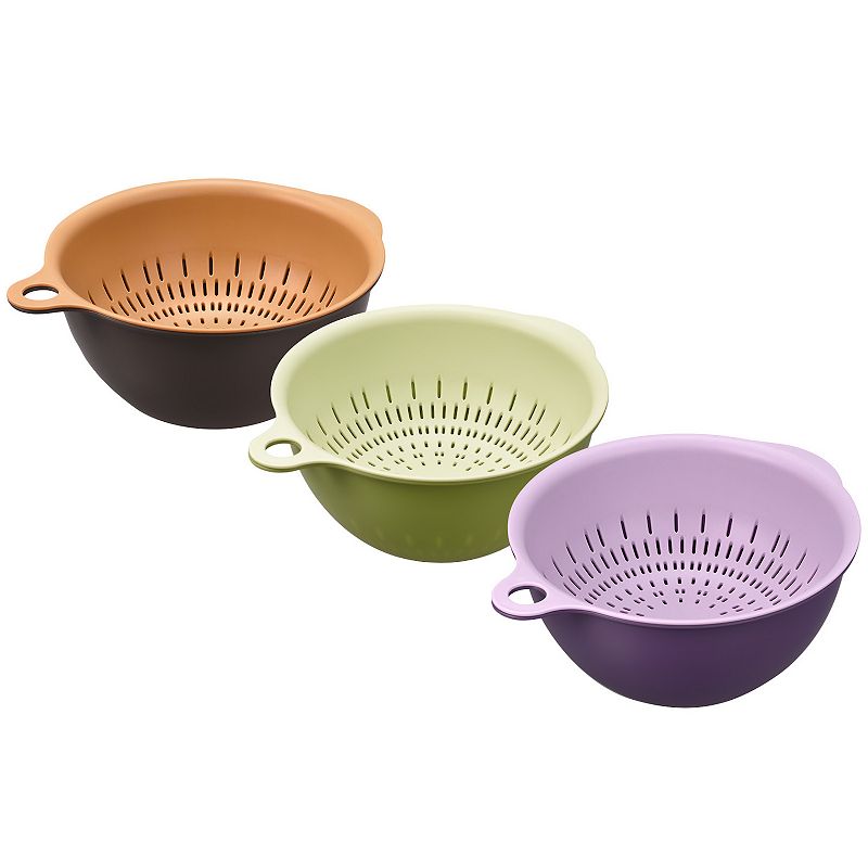 Strainer Colander Bowl 3 Pcs Medium Double Layer Drain Basket