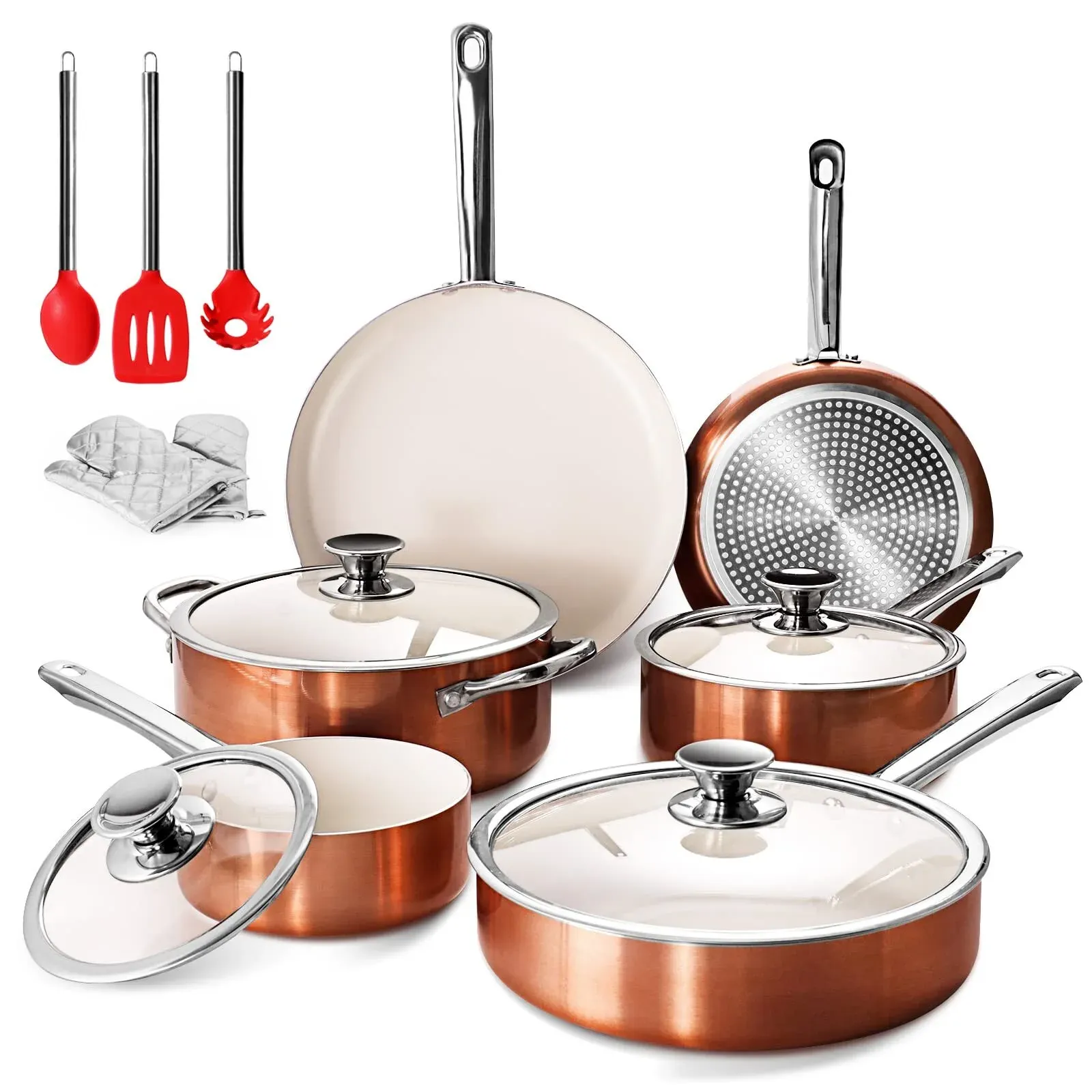 13-Piece Cookware Set Non-stick Ceramic Coating Cooking Set