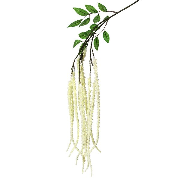 Set of 4 Cream Artificial Hanging Amaranthus Flower Stem Spray 37.5in