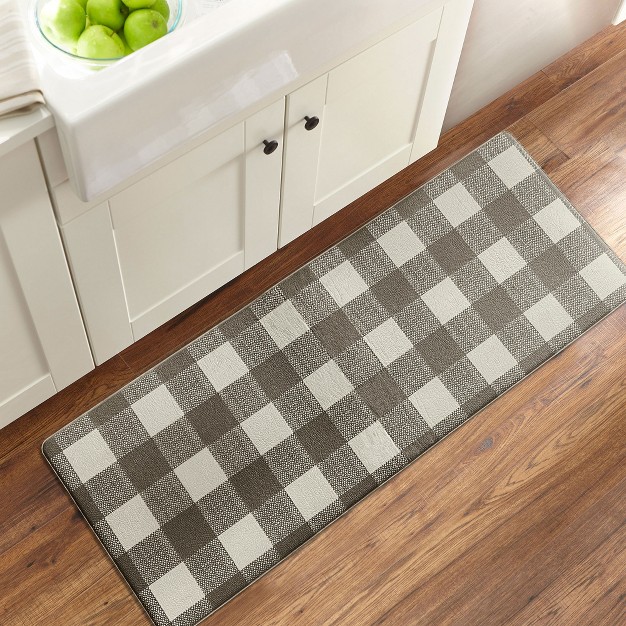 Farmhouse Living Buffalo Check Rustic Comfort Anti Fatigue Kitchen Mat Elrene Home Fashions