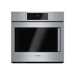 Bosch Benchmark Benchmark Series 30 in. Built-In Single Electric Convection Wall Oven in Stainless Steel w Left SideOpening Door HBLP451LUC