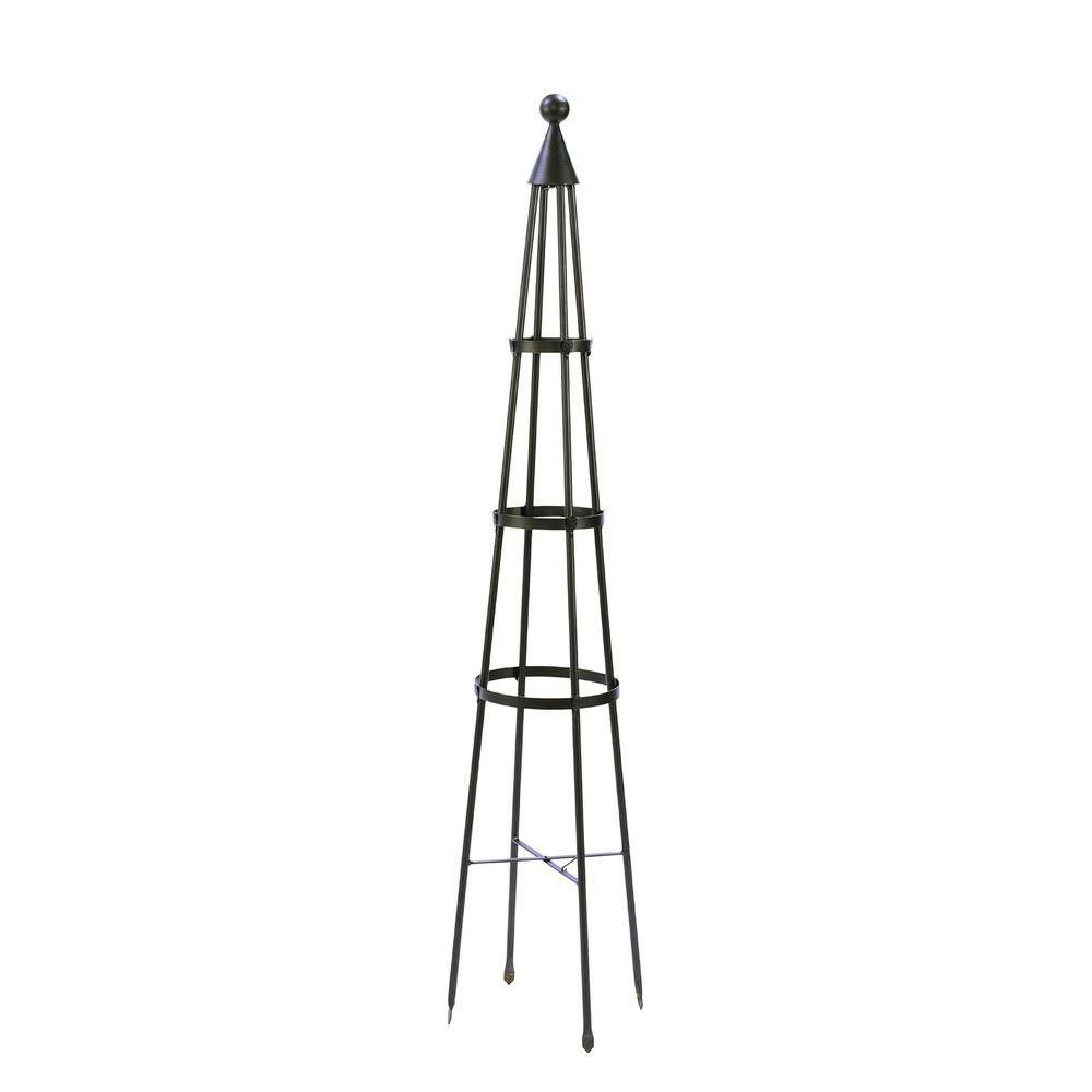 ACHLA DESIGNS Obelisk Garden Trellis 84 in. Tall Graphite Powder Coat Finish OBL-02