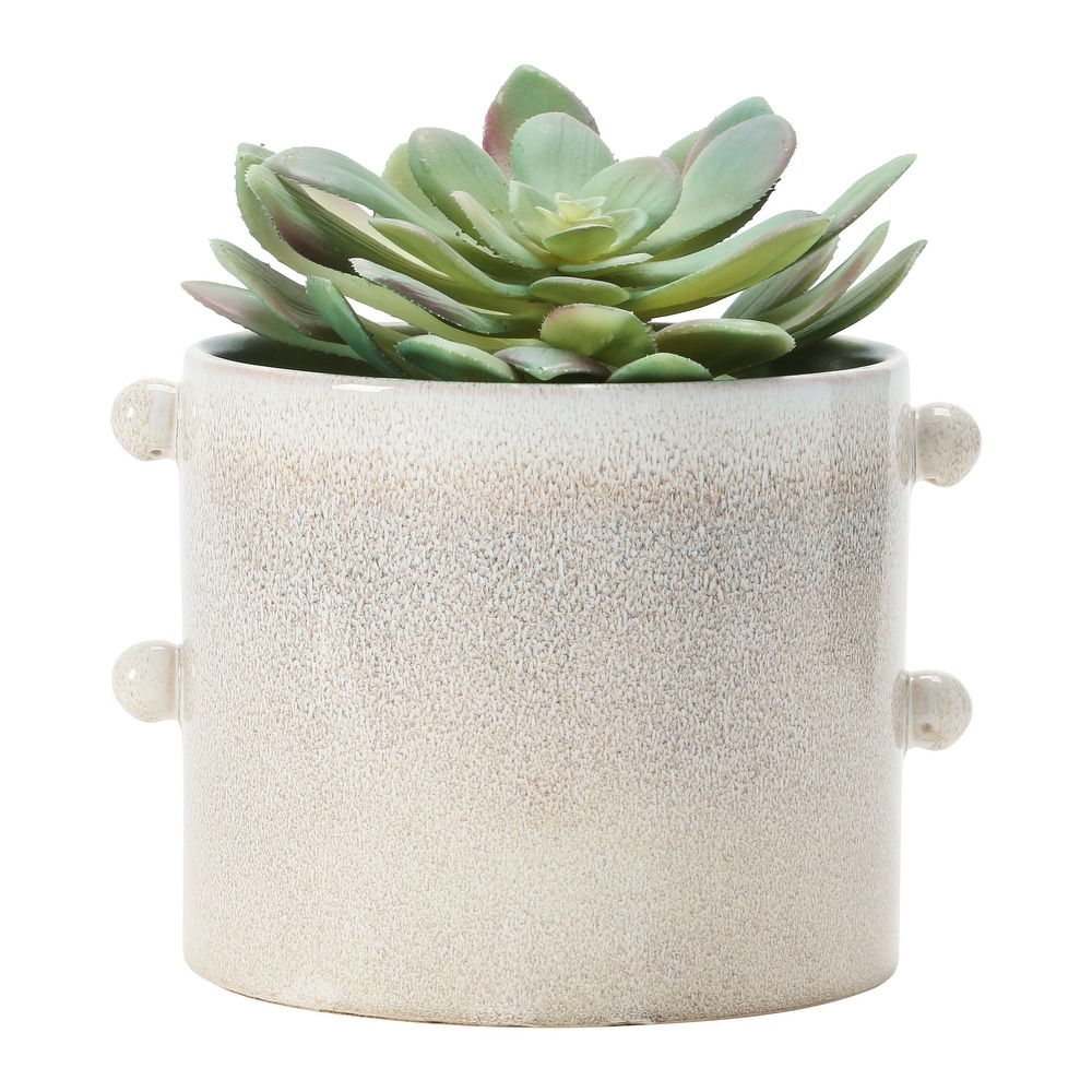 Stoneware Planter  Cream Reactive Glaze (Each One Will Vary) (Holds 7\