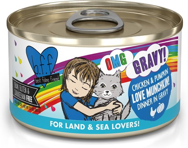 BFF OMG Love Munchkin! Chicken and Pumpkin Dinner in Gravy Grain-Free Canned Cat Food