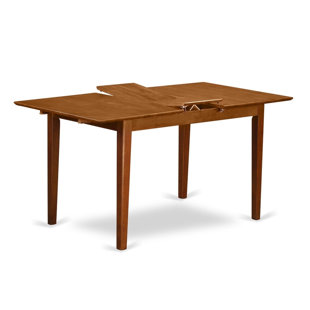 East West Furniture Picasso Dining Table   a Rectangle Wooden Table Top with Butterfly Leaf  (Finish Option)