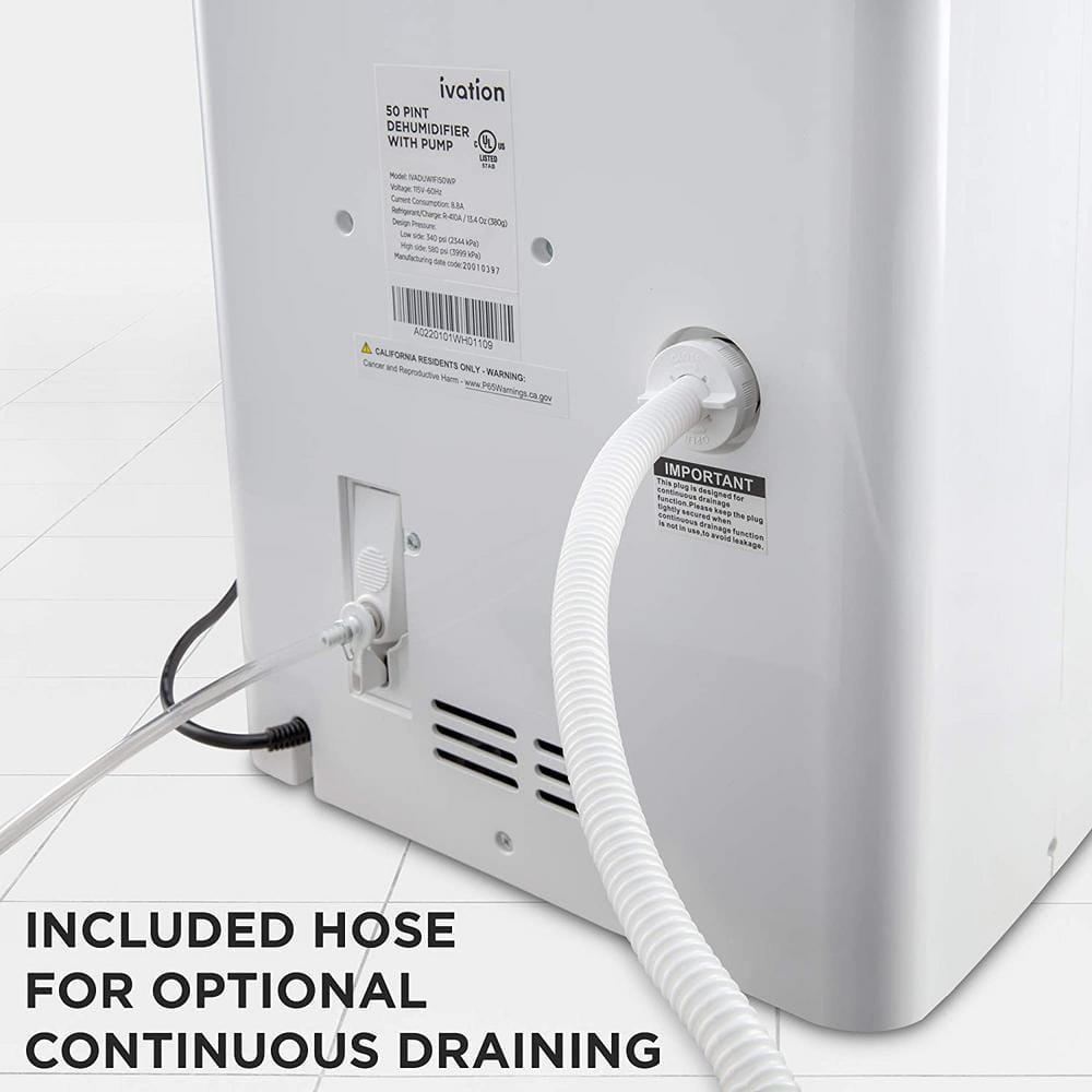 Ivation 50 Pint Energy Star Dehumidifier with Pump and Hose Connector