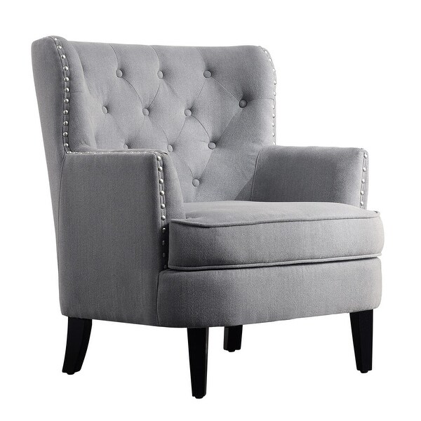 Moser Bay Mignon Velvet / Linen 30'' Wide Tufted Wingback Accent Chair