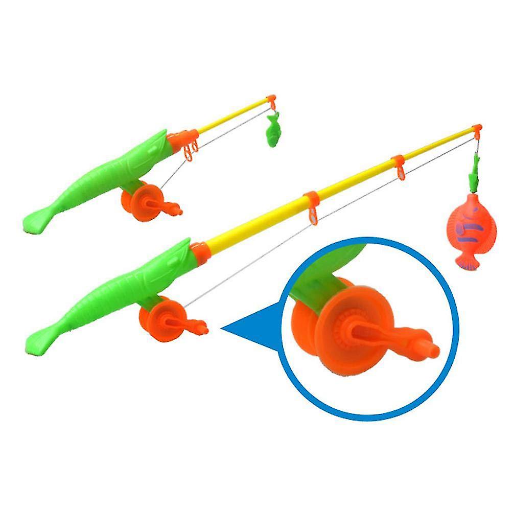 Random Color 39Pcs Plastic Magnetic Fishing Toys Set Baby Bath Toy Fishing Game Kids for Indoor Outdoor Fun