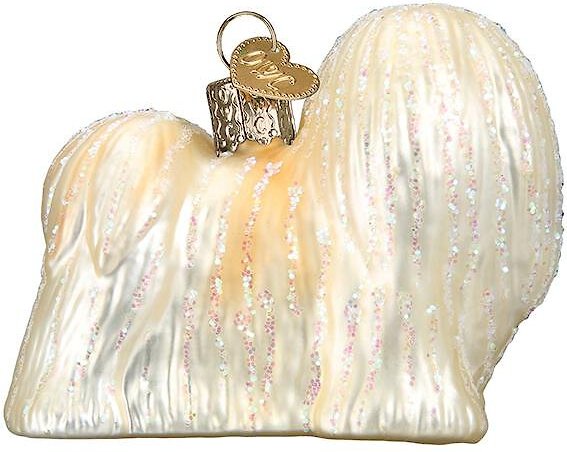 Old World Christmas Lhaso Apso Glass Tree Ornament